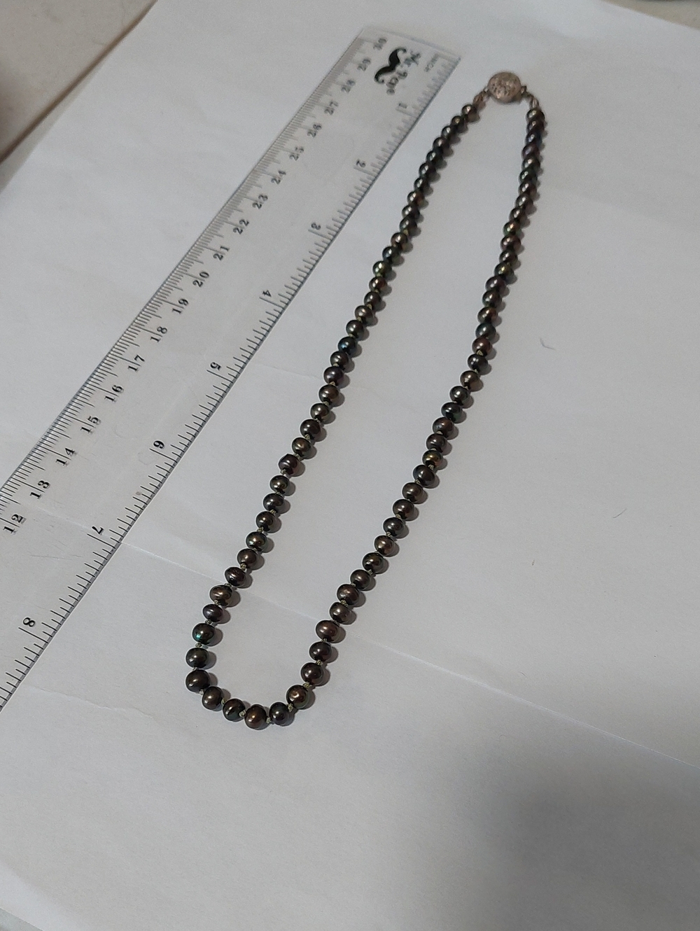Classic Gray Iridesint Pearl Bead Necklace - Women Jewelry - Picture 6 of 6